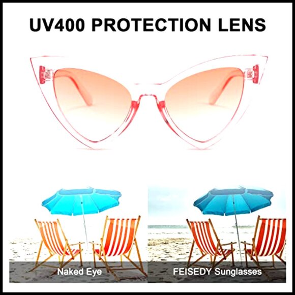 Vintage Cat Eye Sunglasses UV400 Protection Polarized Lenses